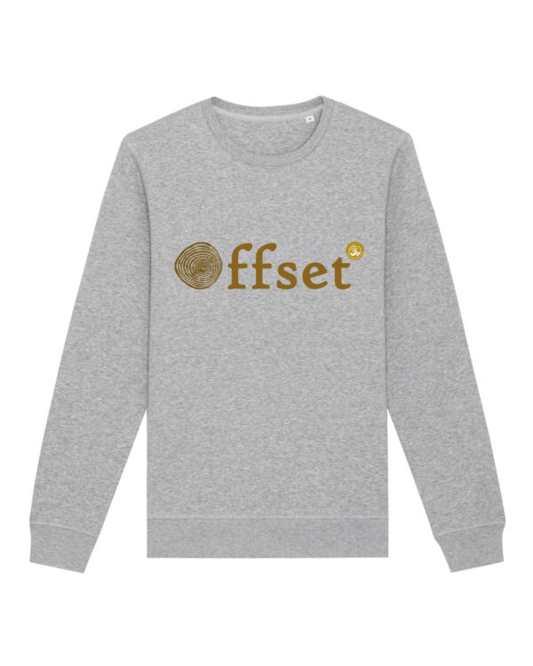 ECO Sweatshirt - Brown on Heather Grey - Offset Design