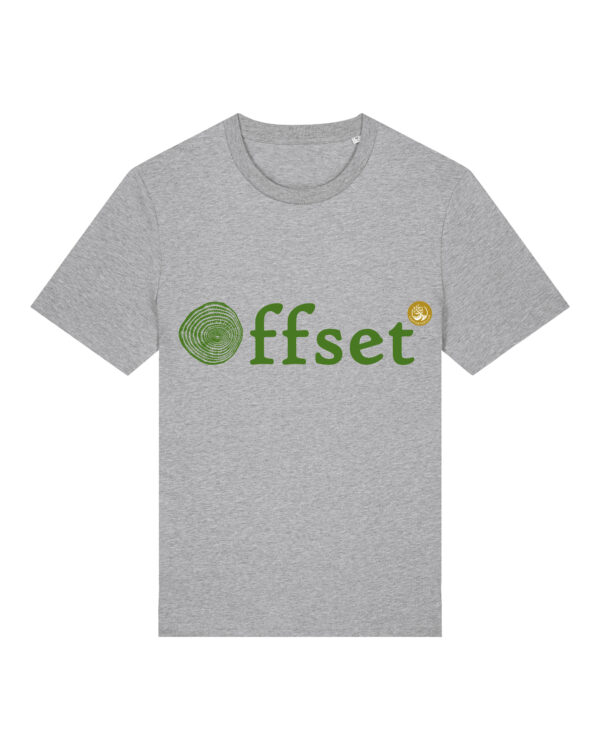 ECO Tee Shirt Green on Heather Grey - Offset