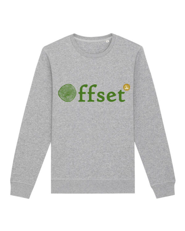 ECO Sweatshirt - Green on Heather Grey - Offset Design