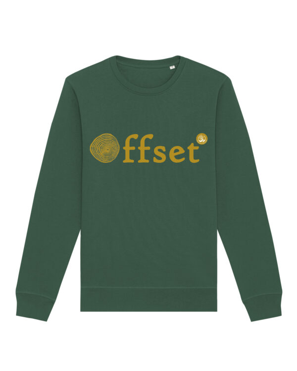 ECO Sweatshirt - Gold on Bottle Green - Offset Design