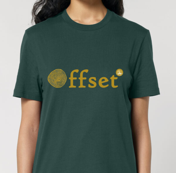 ECO Tee Shirt Gold on Glazed Green - Offset