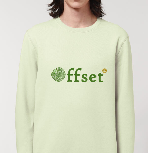 ECO Sweatshirt - Green on Stem Green - Offset Design