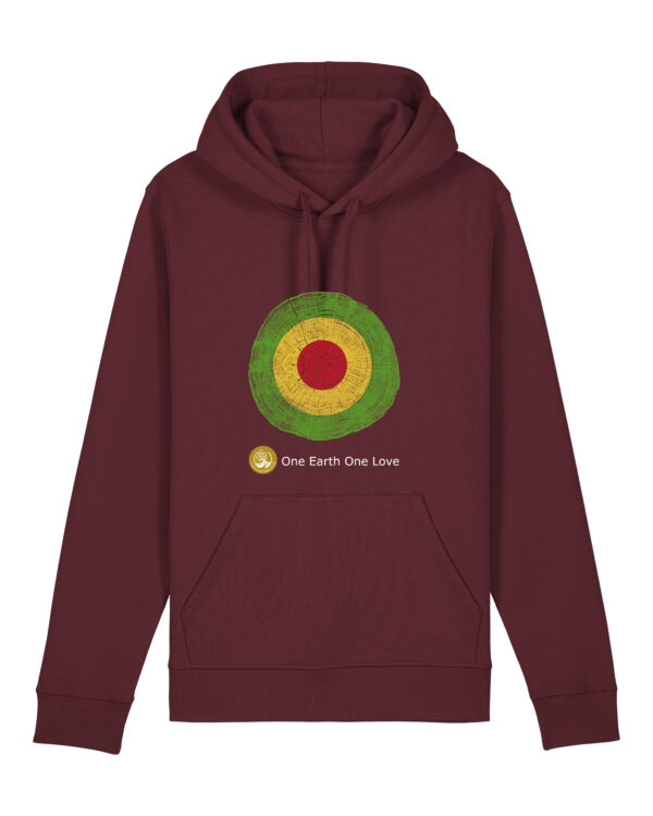 One Earth, One Love Hoodie - Burgundy