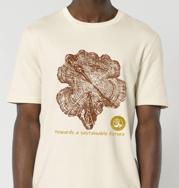 T-Shirt 100% Organic Cotton Sustainable Cedar in Natural Raw